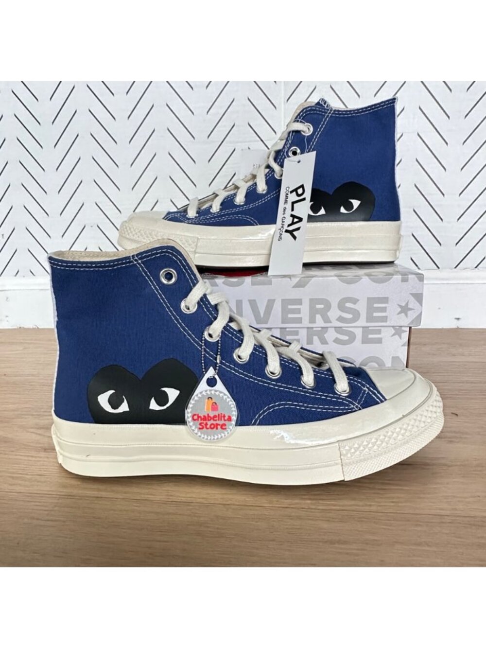 ✨Converse Chuck 70 Hi Comme Des Garçons Sz 6 Men's Shoes Sneakers Blue A08794C✨ - Picture 2 of 10
